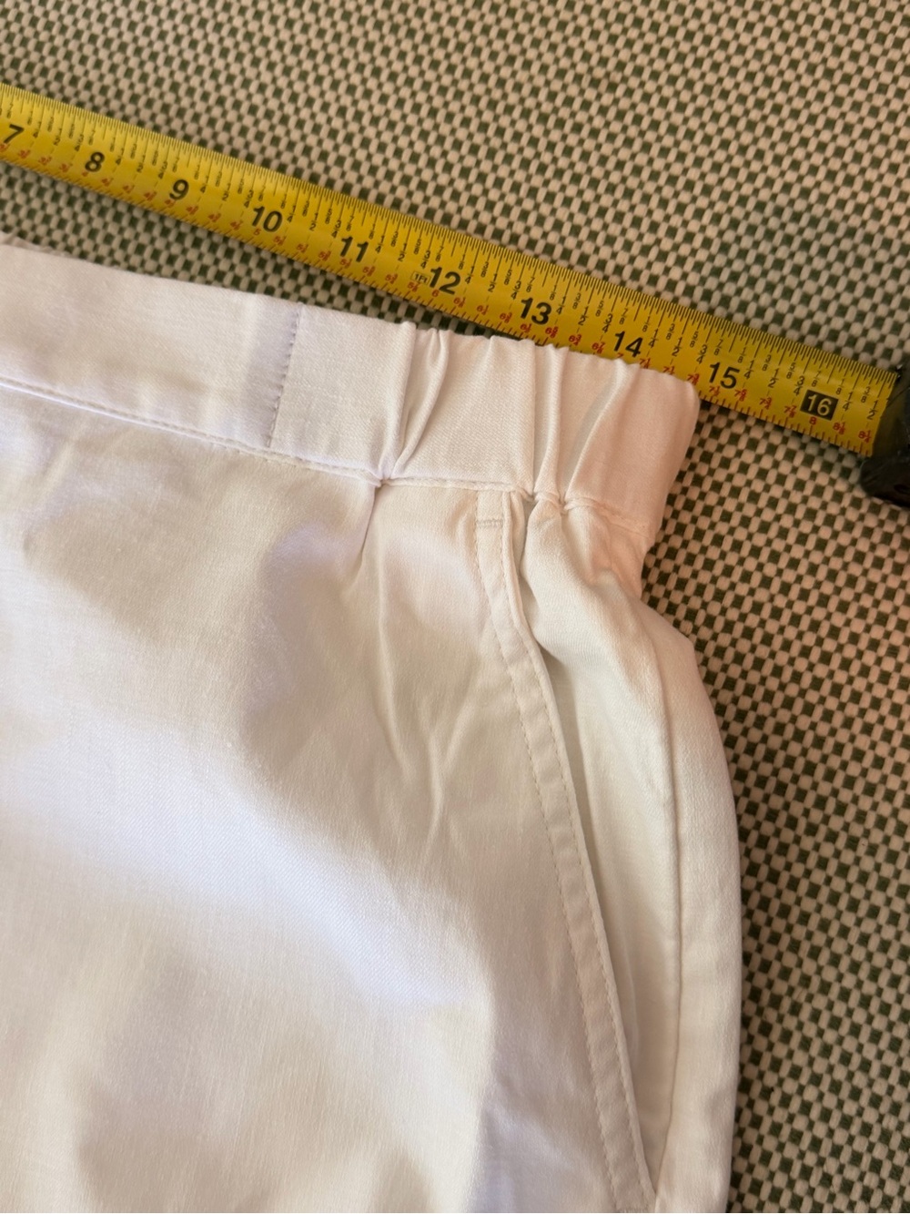 Banana Republic White tapered linen-blend pull on ankle pant Size M #166 - Picture 12 of 14